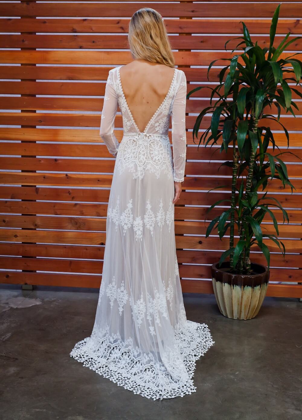 Lisa Lace Backless Boho Wedding Dress Dreamers And Lovers