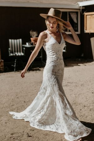 Stella Lace Bohemian Wedding Dress Dreamers And Lovers