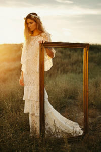bohemian-ivory-lace-wedding-dress-with-draped-sleeves-and-tiers-for-casual-simple-wedding