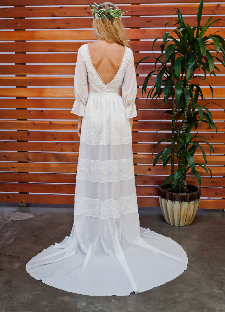 Modern Bohemian Silk Wedding Dress | Dreamers and Lovers