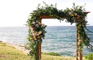 romantic-floral-arch-for-boho-beach-wedding