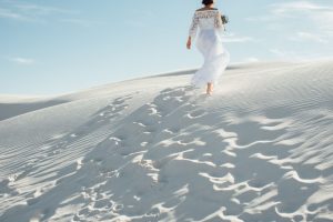 footprints-in-the-sand-stunning-effortless-bride-in-2-piece-bohemian-wedding-dress