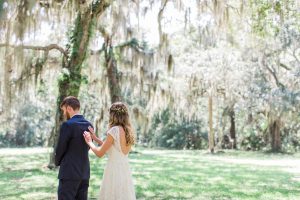 first-look-photo-bohemian-bride-and-groom