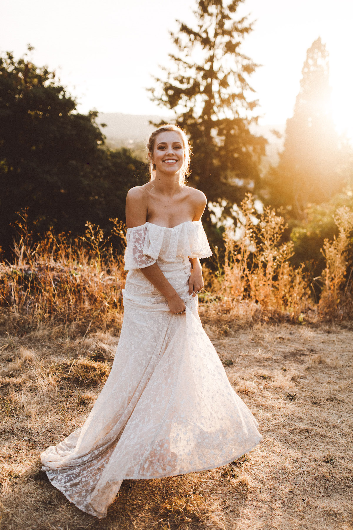 Lottie Off The Shoulder Lace Wedding Dress Dreamers And Lovers