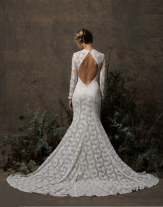 back-view-dreamers-and-lovers-long-sleeved-stretchy-lace-simple-wedding-dress-with-long-elegant-train