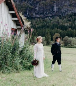 bride-Camilla-from-Norway-wearing-the-Lisa-bohemian-lace-wedding-dress