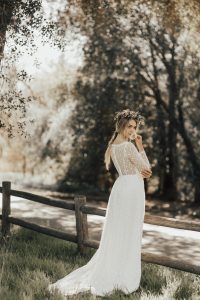 dreamers-and-lovers-whimsical-simple-wedding-dress-in-cotton-dotted-lace-fitted-long-sleeves