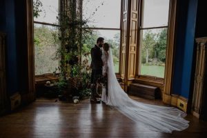 bride-and-groom-at-their-bohemian-wedding-at-cambo-estate-in-Scotland