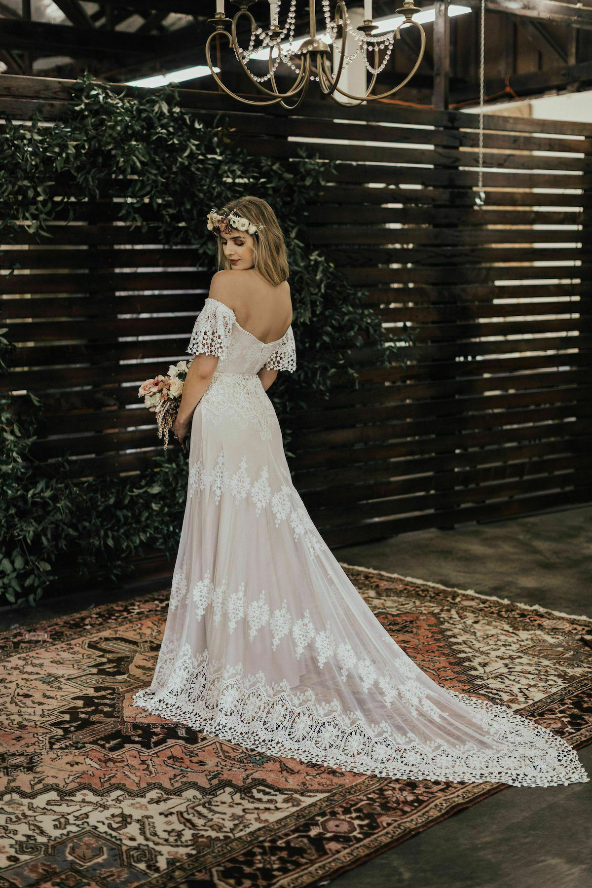 Carrie Off The Shoulder Wedding Dress Dreamers And Lovers