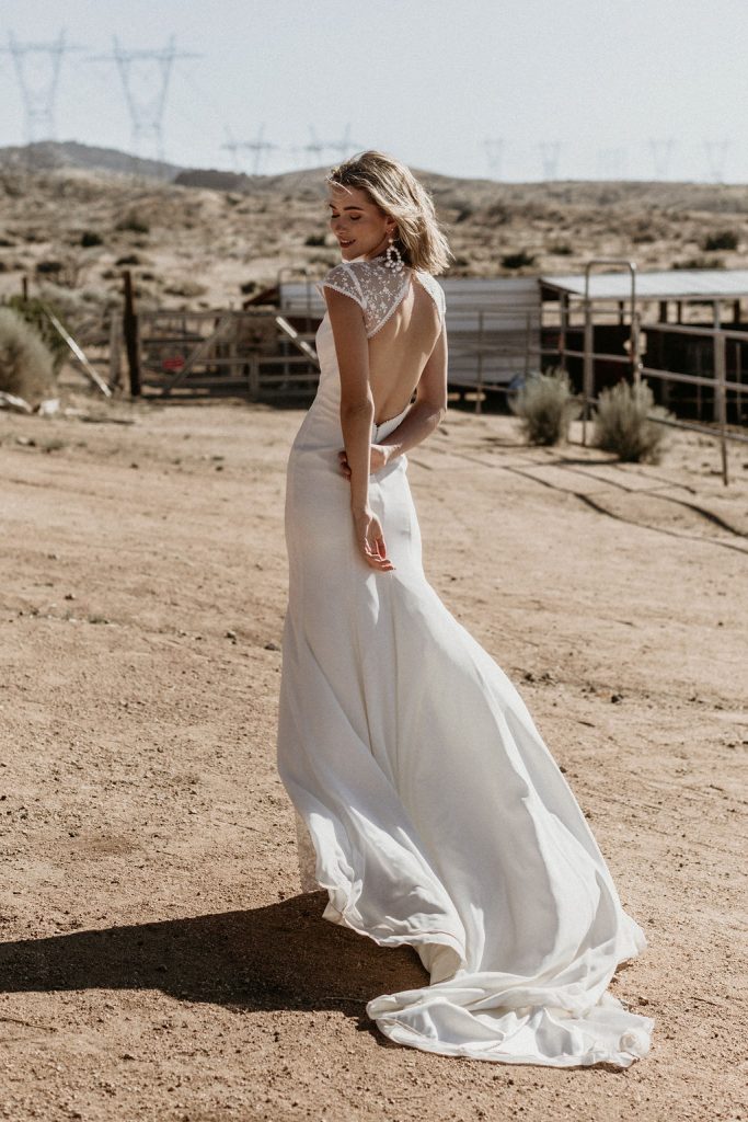 Evie Backless Minimalist Wedding Dress | Dreamers and Lovers
