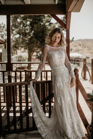 mesh lace wedding dress