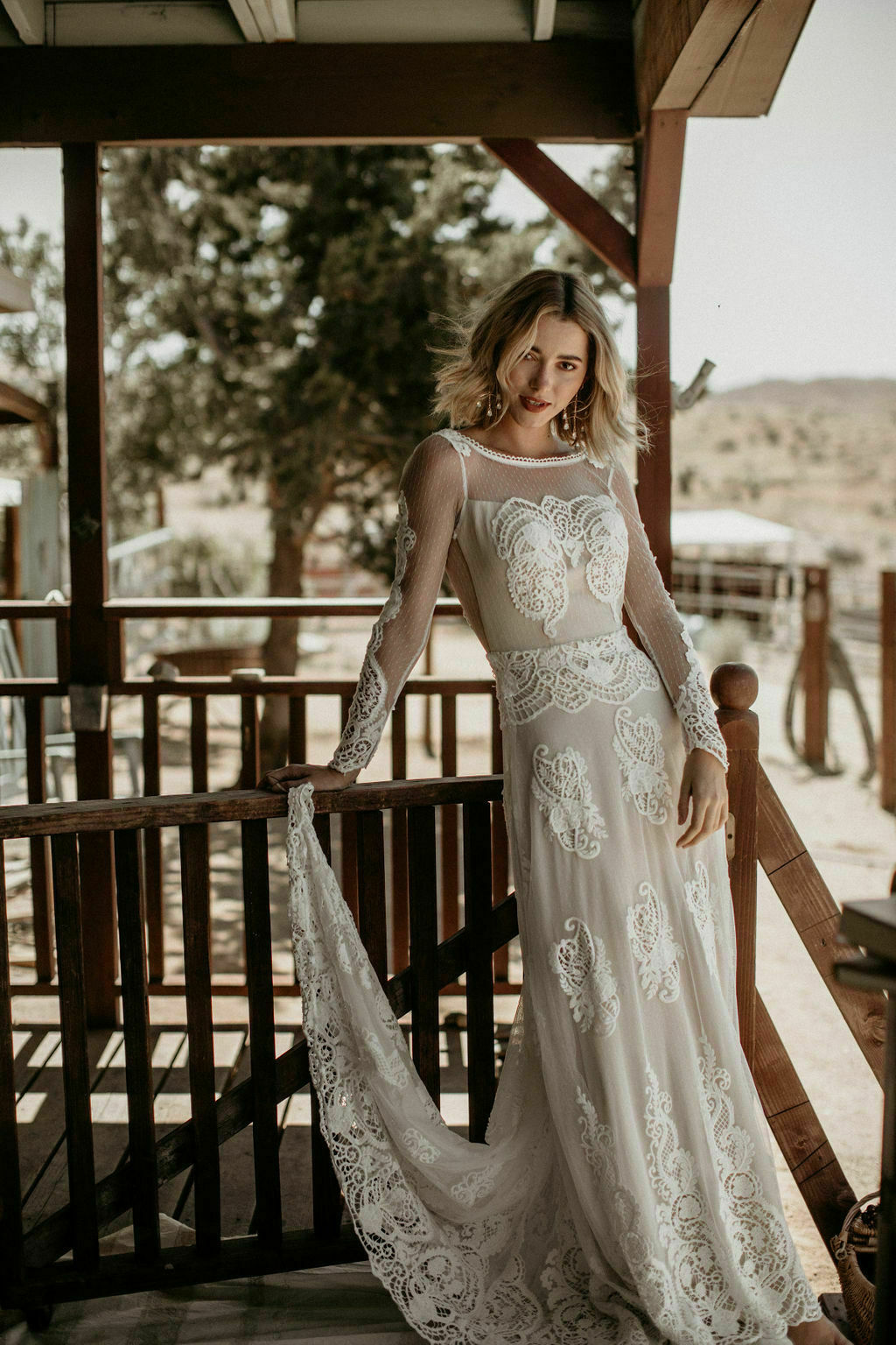 Long Sleeve Wedding Dress with Graphic Lace