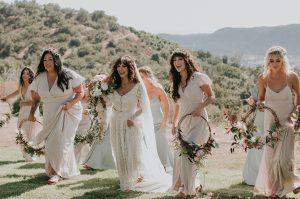 Bohemian-Bride-with-her-Bridesmaids-at-Condor's-Nest-Ranch