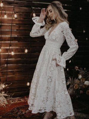 casual long wedding dress