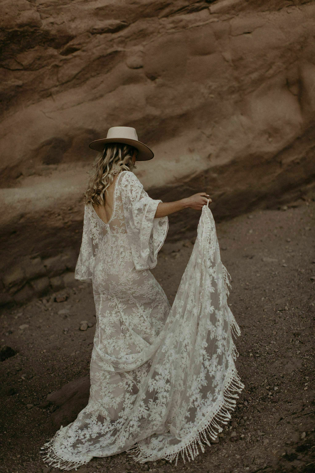 Dreamersandlovers Lace Wedding Dress - Bohemian - Carissa Bell Sleeve Lace