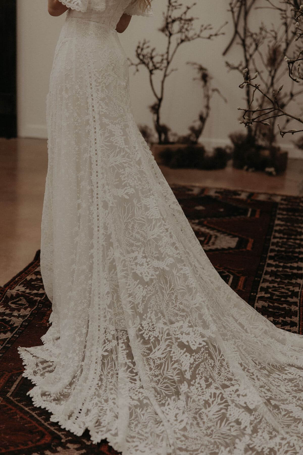 Dreamersandlovers Lace Wedding Dress - Bohemian - Samantha Angel Sleeve Lace