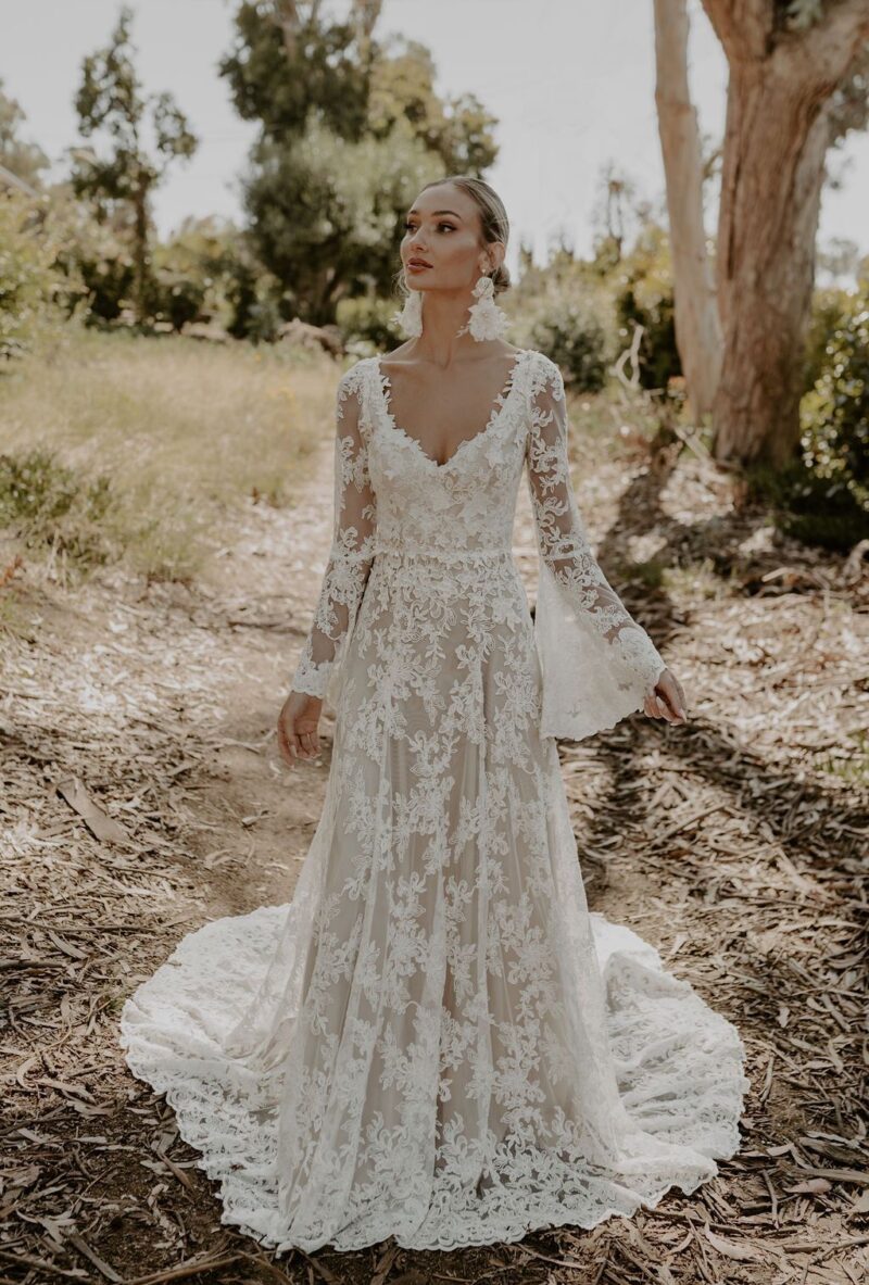 Carissa Bell Sleeve Lace Wedding Dress