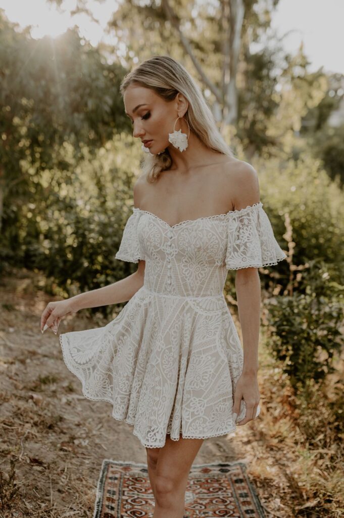 White V Neck Short Lace Summer Dress – shopluu