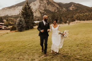 An-outdoor-Colorado-wedding-bride-wearing-Violetta-Lace-Wedding-Dress