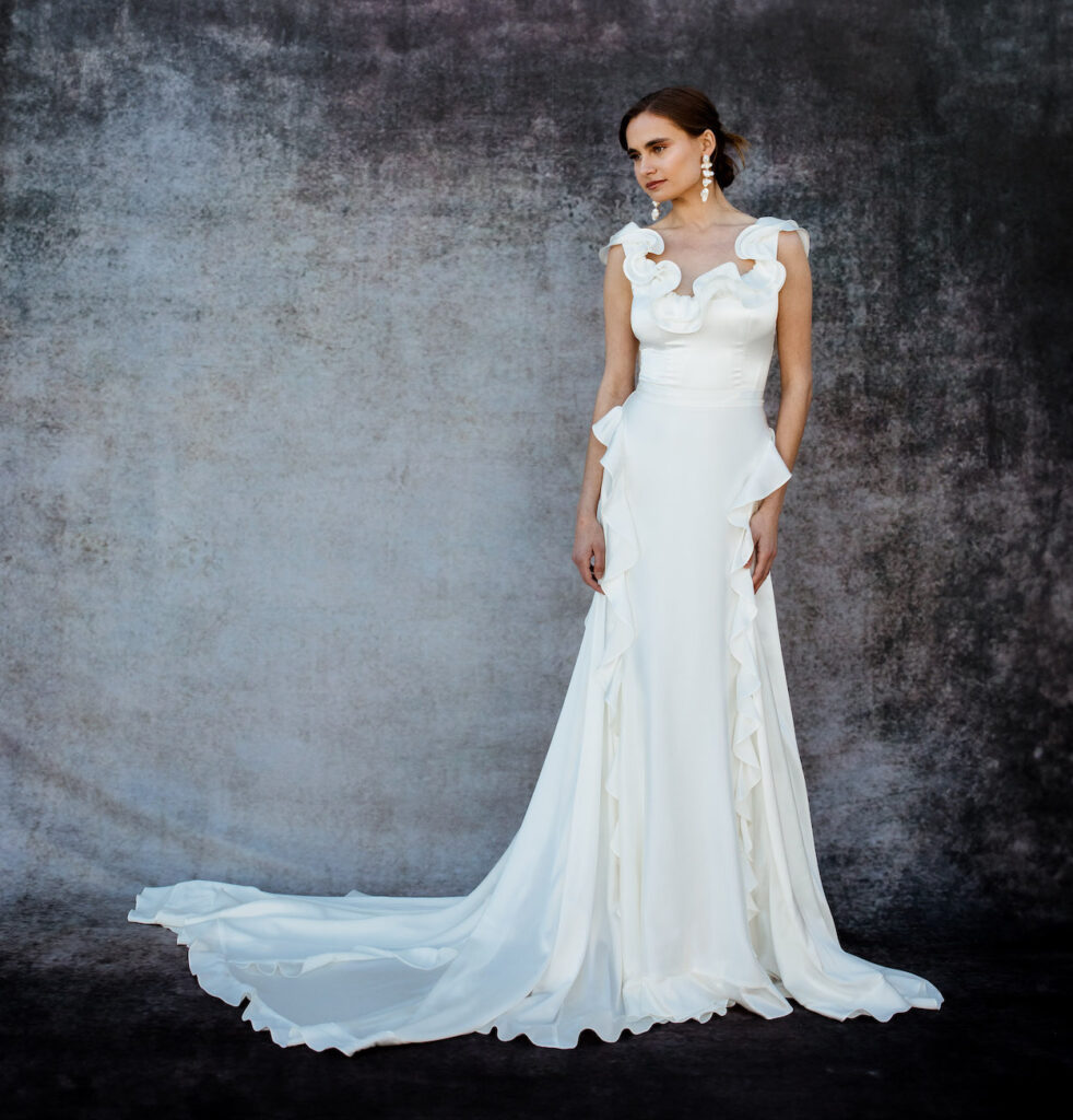 Cirrus Silk Ruffle Wedding Dress | Dreamers and Lovers